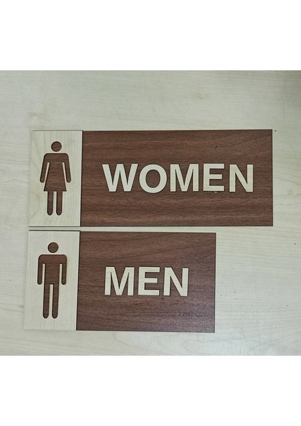 Tuvalet Wc Tabelası Seti 2 Li Restorant ve Hoteller Men Woman 15CM x 25 cm indirimleri