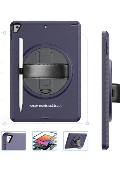 Bfs iPad 10.2 (7.nesil) Kılıf Hand Strap Tablet Kılıfı - Lacivert fiyatları