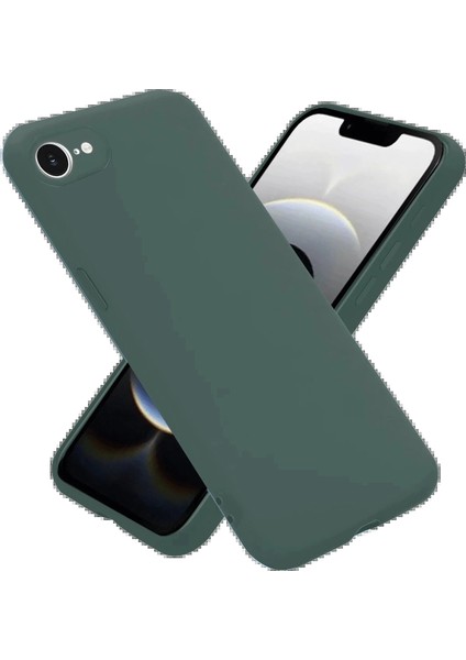 Bfs iPhone 16E Kılıf Nano Içi Kadife Silikon - Koyu Yeşil