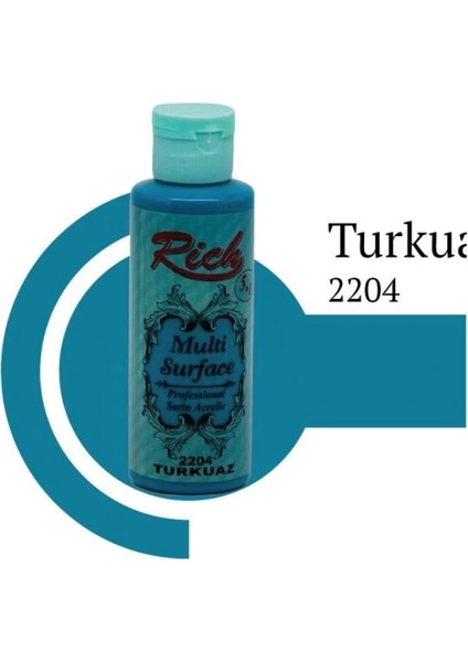 Rich Multi Surface 2204 Turkuaz Akrilik Boya 120 cc