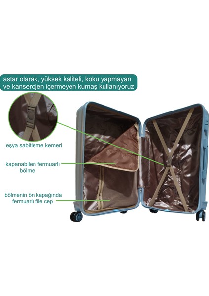 ☾ ✩ 𝐓𝐔̈𝐑𝐊 𝐘𝐈𝐋𝐃𝐈𝐙𝐈 ☾ ✩ Travel Polo Esnek Kauçuk Üstün Kaliteli Büyük Boy Valiz 𝟕𝟓 𝐜𝐦