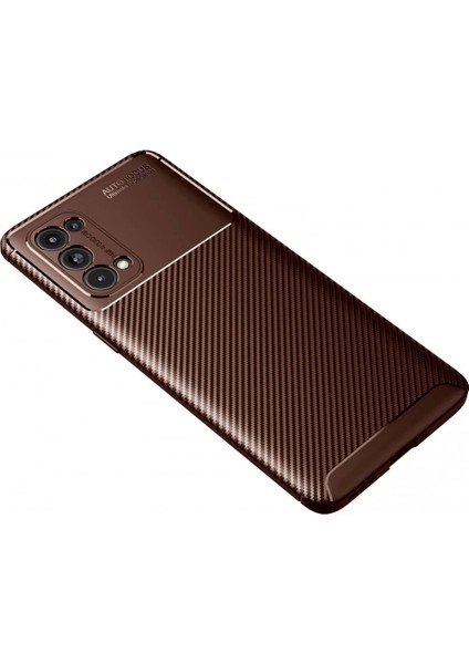Bfs Oppo Reno 5 Pro Kılıf Auto Focus Karbon Kapak - Kahverengi fiyatları