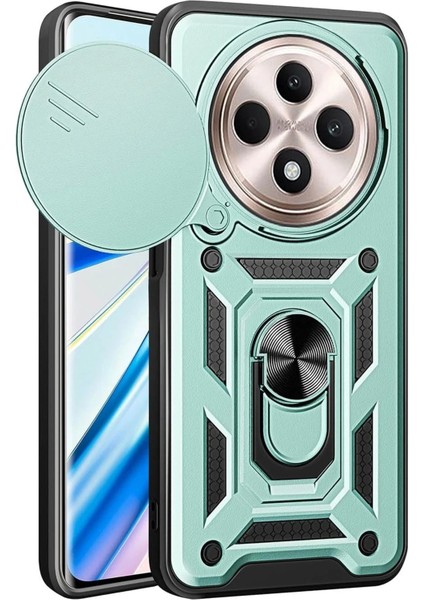 Bfs Xiaomi Redmi 14C Kılıf Pars Lens Yüzüklü Silikon - Yeşil