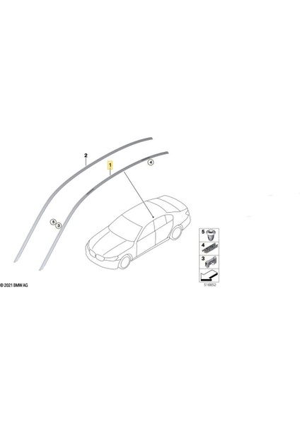1 x Bmw 3 Serisi G20 G21 18-24 Port Bagaj Tavan Oluk Çıtası fırsatları