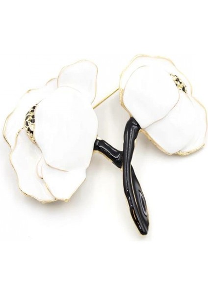 Gelincik Broş - Beyaz