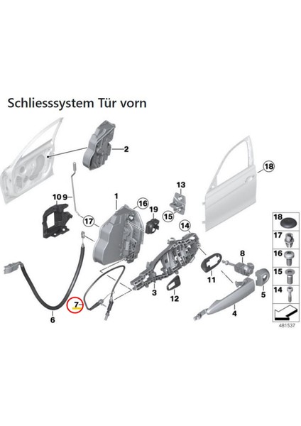 Bmw 3 Serisi F30 F31 F80 Ön Kapı Kilit Teli Sol Orijinal fırsatları