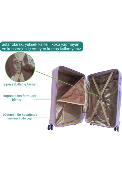☾ ✩ 𝐓𝐔̈𝐑𝐊 𝐘𝐈𝐋𝐃𝐈𝐙𝐈 ☾ ✩ Travel Polo Esnek Kauçuk Üstün Kaliteli Büyük Boy Valiz 𝟕𝟓 𝐜𝐦