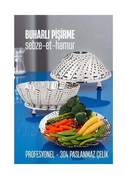 Bfs Sebze Pişirme Sepeti - Buharda Pişirme Haşlama Aparatı Paslanmaz Çelik