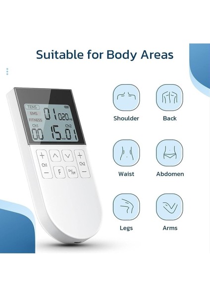 Taşınabilir Şarjlı Fizik Tedavi Cihazı, Tens Ems Masaj ve Koruma Kabı ile