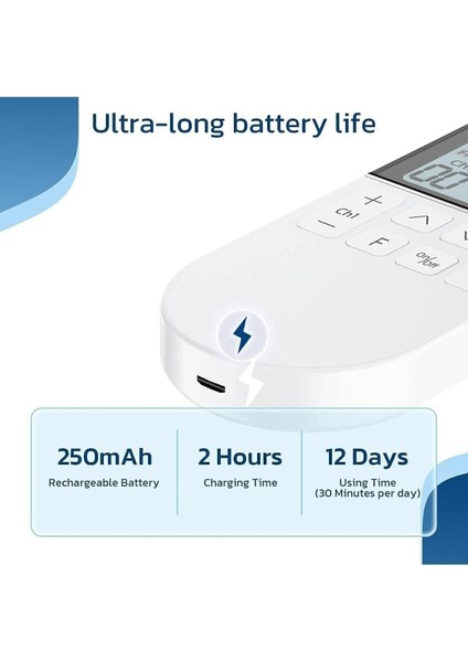 Taşınabilir Şarjlı Fizik Tedavi Cihazı, Tens Ems Masaj ve Koruma Kabı ile