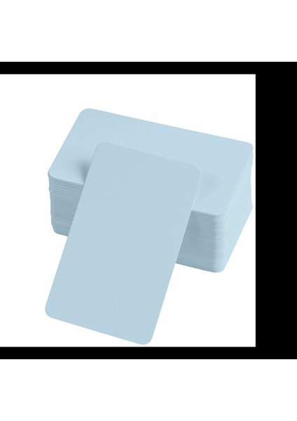 Boş Kelime Kartları 5x8 cm - 50 Adet Oval Kenarlı | Tabu &amp; Not Kartları - Mavi