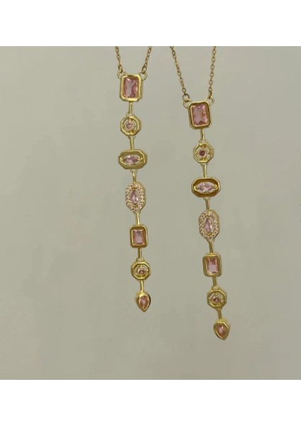 Melis Göral 7 Element Çelik Gold Kolye Pudra Renkli fiyatları