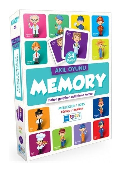 Akıl Oyunu - Memory - Meslekler (Eşleştirme Kartı 34 Parça)