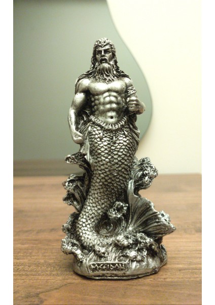 Denizlerin Tanrısı Poseidon Biblo Mitolojik Heykel 16 cm Ev Dekor Hediyelik Eşya