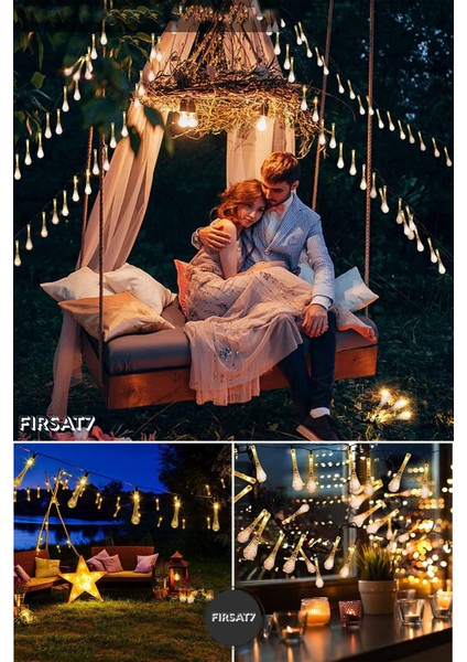 50 Damla LED Güneş Enerjili 7 Metre Bahçe Aydınlatma Modlu Solar Gün Işığı Dekoratif Iç & Dış Mekan fırsatları