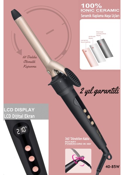 6 Parça Saç Maşası Seti (10MM-32MM) + Hediye Wag Maşa, Siyah indirimleri