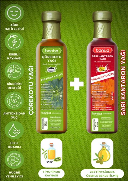 Zeytinyağı Maserasyon Sarı Kantaron + Çörek Otu Yağı 250 ml + 2- Doğal Eklem ve Bağışıklık Desteği