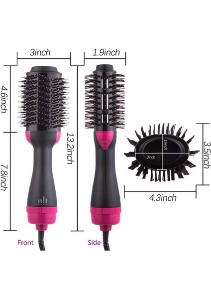 Yüksek Isılı 3 Kademeli Fırçalı Saç Düzleştirici Tarak, Kırmızı Renk