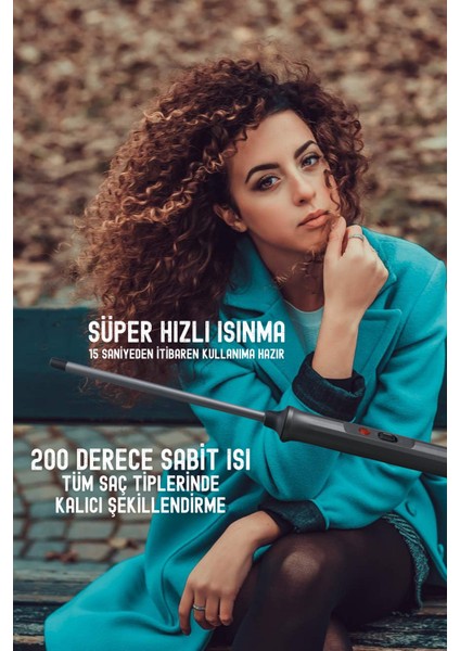 9 mm Kıvırcık Afro Dalga Saç Maşası, Eldiven, 20 cm Uzun fiyatları