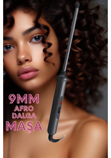 9 mm Kıvırcık Afro Dalga Saç Maşası, Eldiven, 20 cm Uzun indirimleri