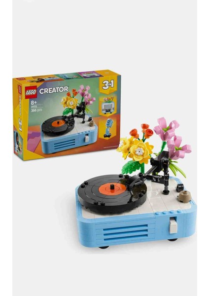LEGO Creator 3’ü 1 Arada Çiçekli Pikap 31172-8 Yaş ve Üzeri Kız ve Erkek Çocuklar Için Radyo ve Mikrofona Dönüşebilen Yaratıcı Oyuncak Yapım Seti, Müzik Oyuncakları Yaratıcı Hediye Fikri (366 Parça)