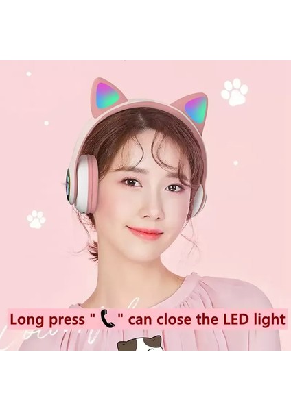 Cat Wireless Kulak Üstü Kulaklık L400 | LED Işıklı Kedi Kulak | Bt5.0 | Katlanabilir & Tf Kartlı fiyatları