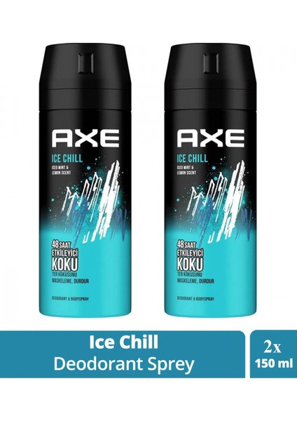 2 Adet Axe Ice Chill Erkek Deodorant Sprey 150 ml