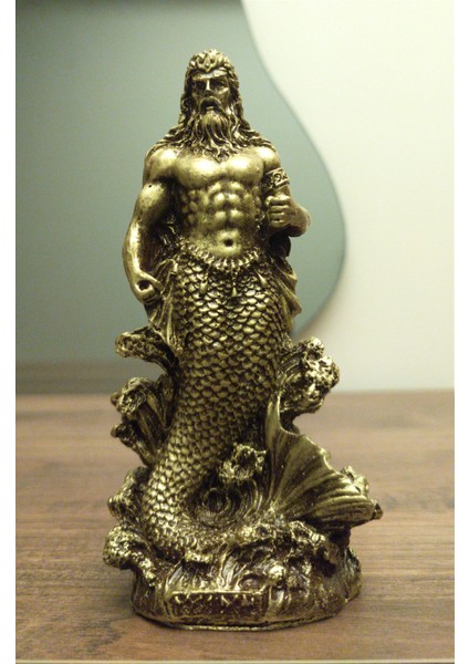 Denizlerin Tanrısı Poseidon Biblo Mitolojik Heykel 16 cm Ev Dekor Hediyelik Eşya