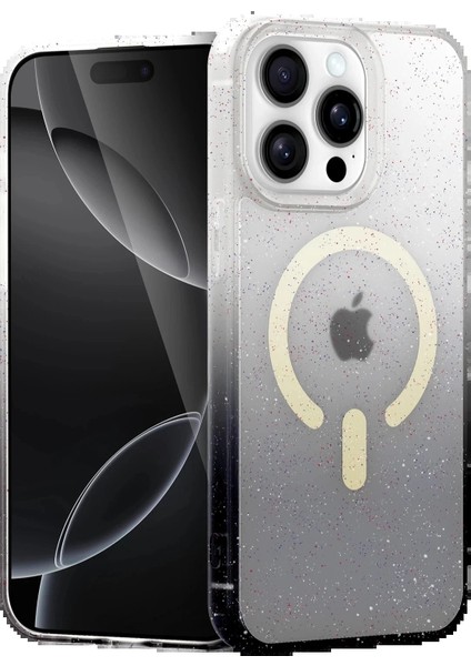 Bfs Apple iPhone 15 Pro Max Pummel Shiny Magsafe Kapak - Siyah