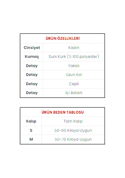 Monsi Kadın Salaş Sakallı Yumuşak Dokulu Yakalı Cepli Suni Kürk - Füme