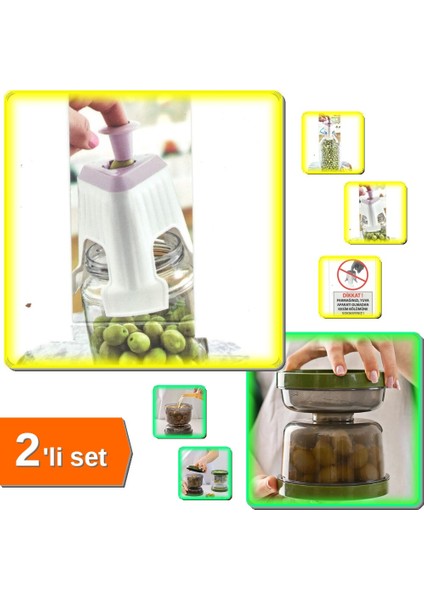Zeytin Kesme Makinesi Parmaklık Hediyeli + Çift Taraflı Süzgeçli Zeytinlik 2li Set A4MX2L