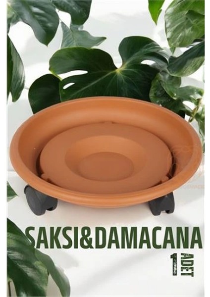 Engithalat Tekerlekli Saksı Altığı 37 cm Kahve