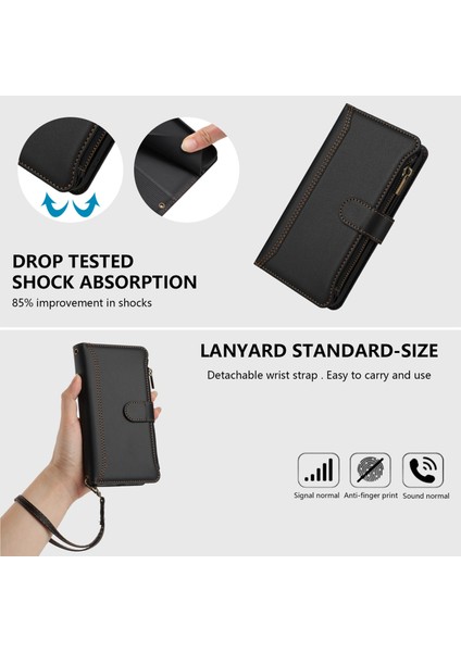 Xiaomi Poco M4 Pro 4g Için Eabhulie Kılıfı, Kart Tutuculu Fermuarlı Cüzdanlı Deri Kapaklı Kılıf-Siyah (Yurt Dışından) fırsatları