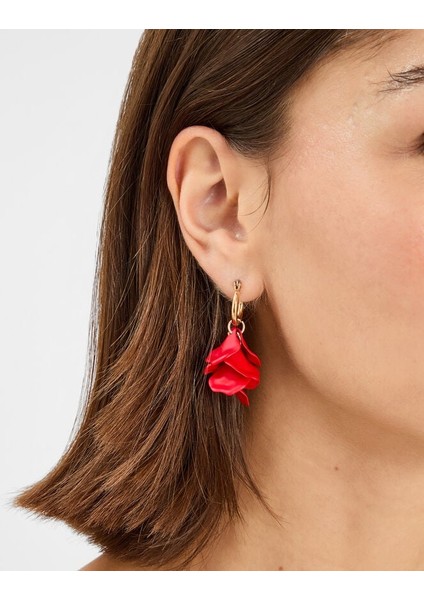 Bella Flower Küpe Kırmızı modelleri