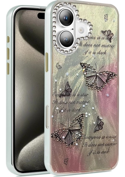 Bfs iPhone 16 Plus Kılıf Blade Aynalı Desenli Kapak - Desen 6