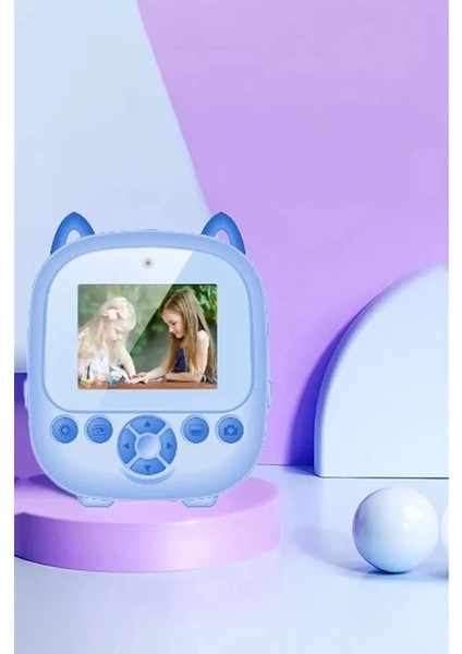 Bfs Dijital Video Fotoğraf App Destekli Çocuk Kamerası Termal Resim Kağıt Baskılı Yazıcı Mavi fiyatları