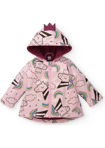 Kız Çocuk Unicorn Desenli Su Geçirmez Pembe Yağmurluk fiyatları