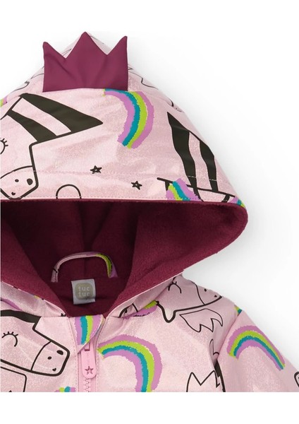 Kız Çocuk Unicorn Desenli Su Geçirmez Pembe Yağmurluk fırsatları