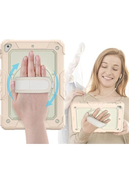 Bfs iPad 5 Air 9.7 Kılıf Strap New Tablet Kapak - Pembe fiyatları
