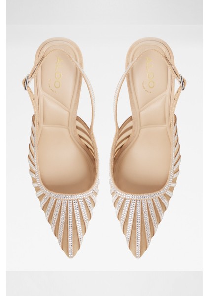 Eluse Ayakkabı Orta Boy Topuklu - Naturel