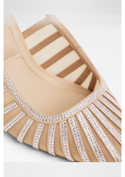 Eluse Ayakkabı Orta Boy Topuklu - Naturel