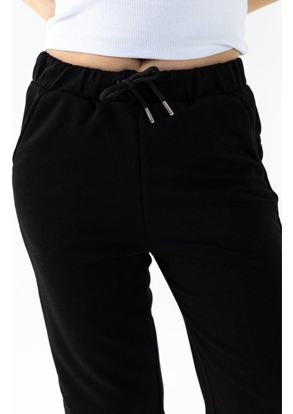 Kadın Beli Ayarlanabilir Paçası Lastikli 3ip Eşofman Alt Siyah - MW0000186 indirimleri