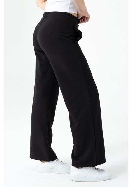 Kadın Beli Ayarlanabilir Bol Paça Çift Cepli Eşofman Altı Siyah - MW0000199 modelleri