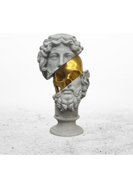 Zeus ve Kurukafa Büst - Dekoratif Heykel Figür