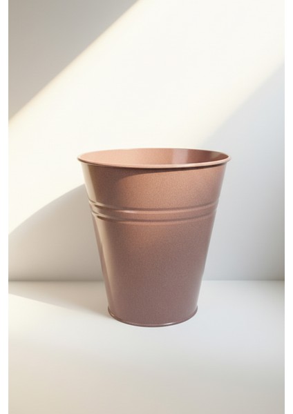 Konik Metal Saksı & Vazo Gül Kurusu - 25 cm Dekoratif Çok Amaçlı Renkli Çiçeklik (25X23/15 Cm)