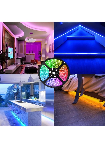 5 Metre Renkli Uzaktan Kumandalı Şerit LED Animasyonlu Adaptörlü 5 Metre Şerit LED modelleri