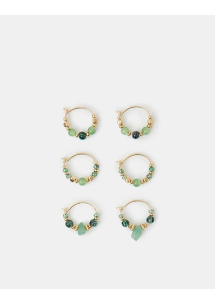 Boncuklu Halka Küpe Set x 3 fiyatları