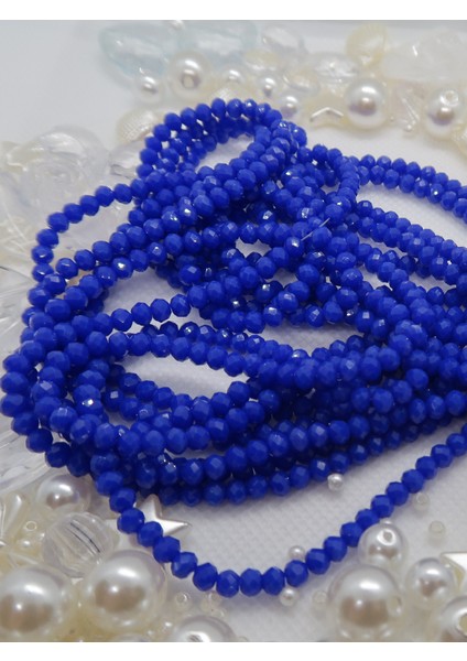 3 Dizi 4mm Yassı Kristal Boncuk Mat Indigo Takı Yapımı Cam Boncuk fiyatları