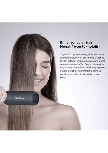Saç Düzleştirici, Negatif Iyon, Kızılötesi Işın, LED Ekran, Siyah