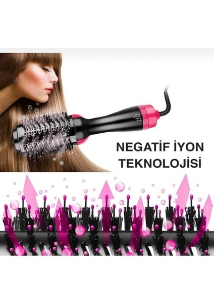Iyonik Seramik Elektrikli Saç Kurutma ve Düzleştirici Tarak Fırça, Pembe Renkli Yeni Model modelleri